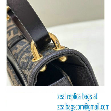 Fendi C Com Medium bag in Brown FF jacquard fabric and leather 2023